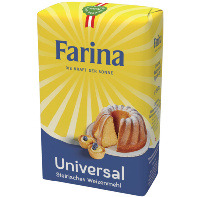 Farina Weizenmehl universal Type 480 2,5 kg Helles Universalmehl für Backen und Kochen